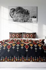 Ethnic Geometric 3d Pamuk Saten Çift Kişilik Nevresim Takımı