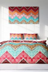 Zikzak Motif 3d Pamuk Saten Çift Kişilik Nevresim Takımı