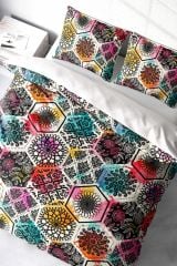 Patchwork Tiles 3d Pamuk Saten Çift Kişilik Nevresim Takımı