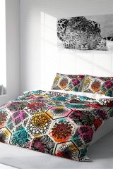 Patchwork Tiles 3d Pamuk Saten Çift Kişilik Nevresim Takımı
