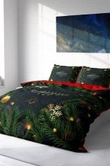 Yılbaşı Süsü Merry Christmas Çift Kişilik 3d Nevresim Takımı Pamuk