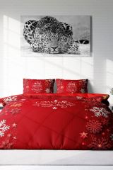 Yılbaşı Süsü Merry Christmas Çift Kişilik 3d Nevresim Takımı Pamuk Snowflake