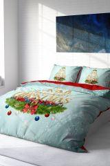 Yılbaşı Süsü Merry Christmas Çift Kişilik 3d Nevresim Takımı Pamuk Saten