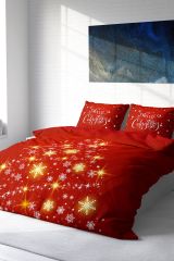 Yılbaşı Süsü Merry Christmas Çift Kişilik 3d Nevresim Takımı Pamuk Saten