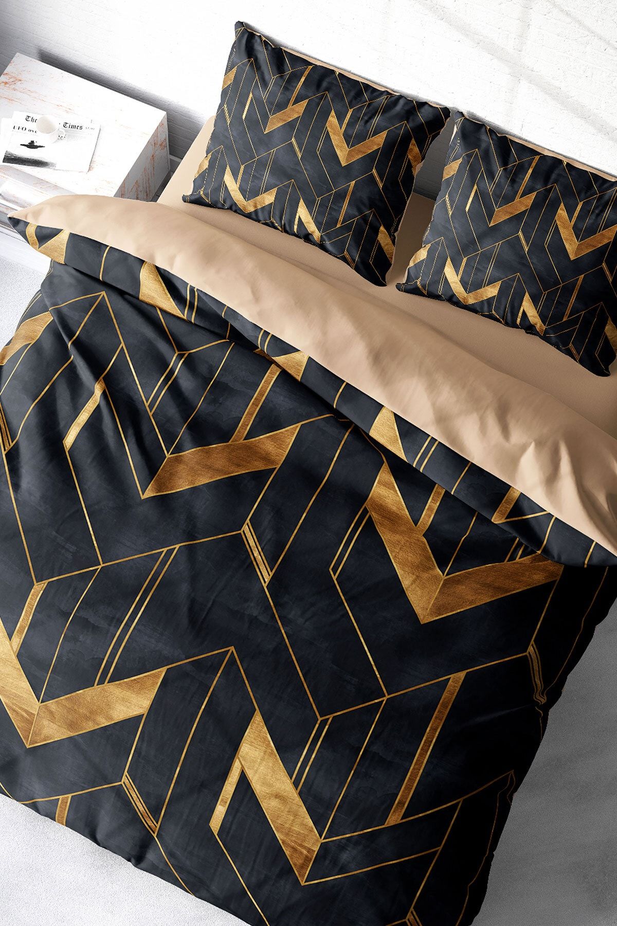 Paper Geometric 3d Pamuk Saten Çift Kişilik Nevresim Takımı