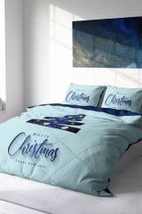 Yılbaşı Süsü Merry Christmas Çift Kişilik 3d Nevresim Takımı Pamuk Saten