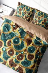 Vintage Design 3d Pamuk Saten Çift Kişilik Nevresim Takımı