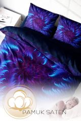 Purple Energy 3d Pamuk Saten Çift Kişilik Nevresim Takımı