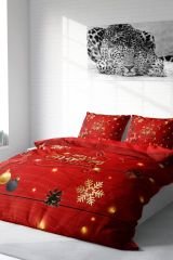 Yılbaşı Süsü Merry Christmas Çift Kişilik 3D Nevresim Takımı Pamuk Pine Tree Deers