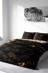 Brown Suite 3d Pamuk Saten Çift Kişilik Nevresim Takımı