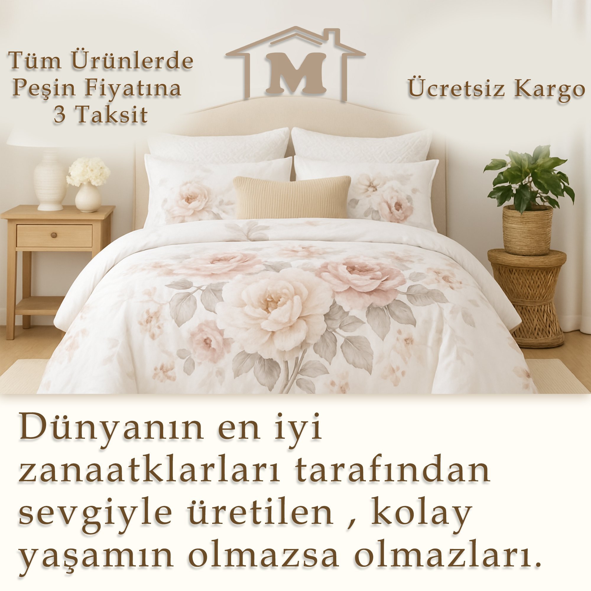 Deluxe Pamuk Nevresim ( Düz Çarşaf )